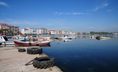 Canvas Print - Marmara Ereglisi district in Tekirdag, Turkey, is a tourism city. It attracts attention with its historical artifacts and sea.