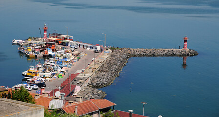 Canvas Print - Marmara Ereglisi district in Tekirdag, Turkey, is a tourism city. It attracts attention with its historical artifacts and sea.