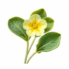 Wall Mural - Beautiful primrose flower clipart isolated on white background
