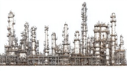 Wall Mural - Industrial Equipment at Petroleum and Petrochemical Plant