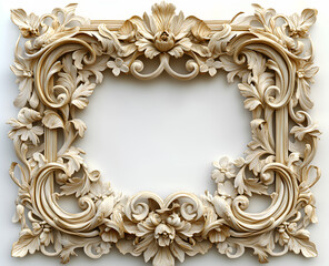 Wall Mural - antique gold frame with gold