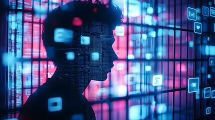 Exploring digital connections through technology and innovation in a modern workspace