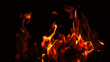 © MFKRT - Fire flames burning with red hot sparks on transparent background and texture effects