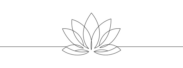 Wall Mural - lotus illustration of a flower line art style vector with transparent background editable stroke.