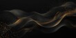 © Nadia Do - Golden dust luxury waved design element isolated on black background
