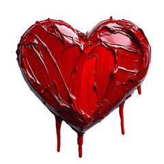Sticker - red heart made of paint