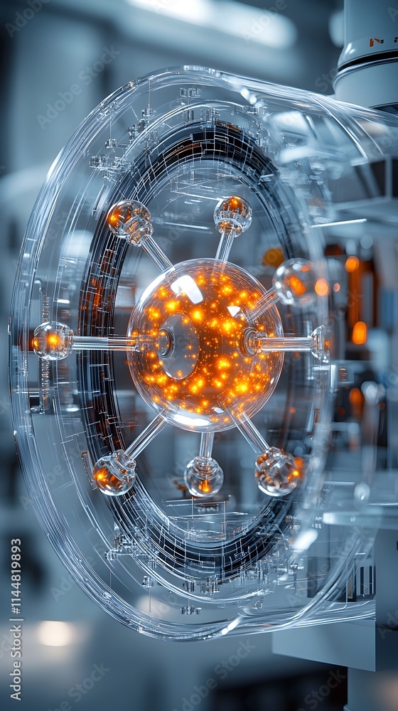 Detailed 3D Representation of a Technetium Atom Showcasing its Electron ...