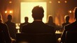 © Somporn - Business presentation conference room audience engagement professional environment rear view corporate strategy insight