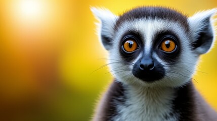 Wall Mural - A close up of a lemur looking at the camera