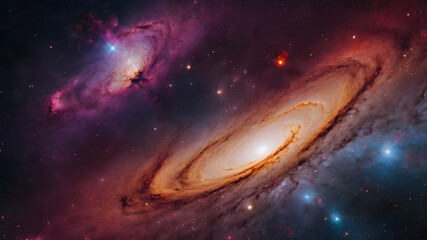 Wall Mural - nebula and galaxies in space. abstract cosmos background. universe science astronomy.