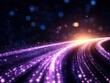 © MINMIN - Connecting rural and urban areas with glowing fiber optic cables technology showcase digital landscape nighttime view connectivity concept