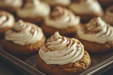 Wall Mural - Cupcakes with Frosting Close-Up