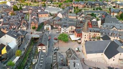 Wall Mural - Aerial view of the town of Vieha, Aran, Catalonia, Spain. 