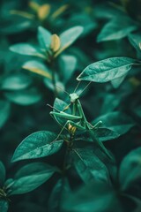 Wall Mural - Praying Mantis on Leafy Plant