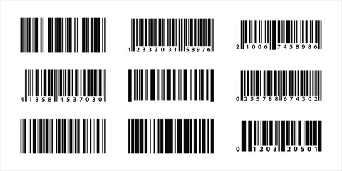 barcode isolated on white background, simple fake bar code, barcode scratched vector illustration , 
