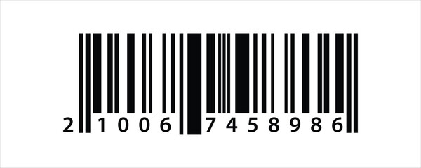 barcode isolated on white background, simple fake bar code, barcode scratched vector illustration , 