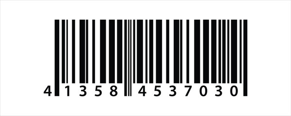 barcode isolated on white background, simple fake bar code, barcode scratched vector illustration , 