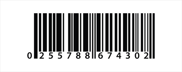 barcode isolated on white background, simple fake bar code, barcode scratched vector illustration , 
