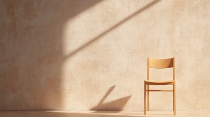 Aufkleber - Abstract Solitude An Empty Chair in Soft Light and Shadowed Textures