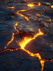 Wall Mural - Lava Field at Sunset,