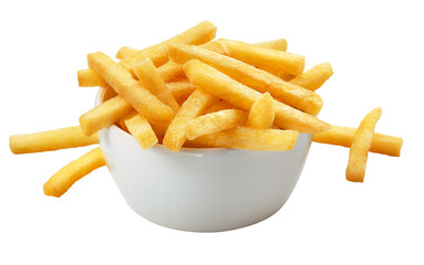 Wall Mural - tigela com batatas fritas crocantes isolado em fundo transparente