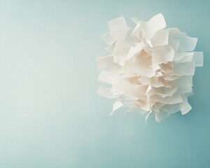 Aufkleber - Surreal Cascade of Papers Against Soft Blue Background