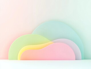 Fototapete - Abstract Pastel Shapes in Minimalist Design Reflecting Geometric Elegance and Modern Aesthetics