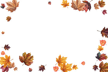 Wall Mural - autumn leaves frame