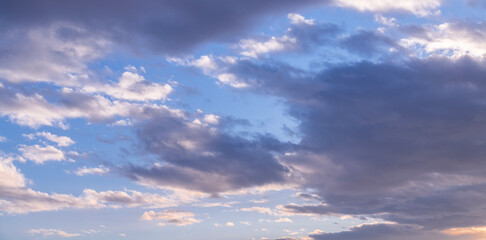 Wall Mural - beautiful tender sunrise sky with clouds. sky background.