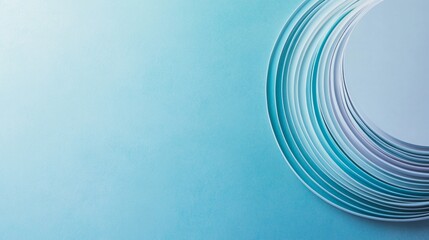 Aufkleber - Minimalist Abstract Circles on Textured Blue Background