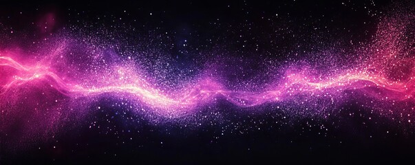 Wall Mural - Grainy gradient background purple pink abstract glowing color wave black dark backdrop, noise texture banner poster header design, Generative AI