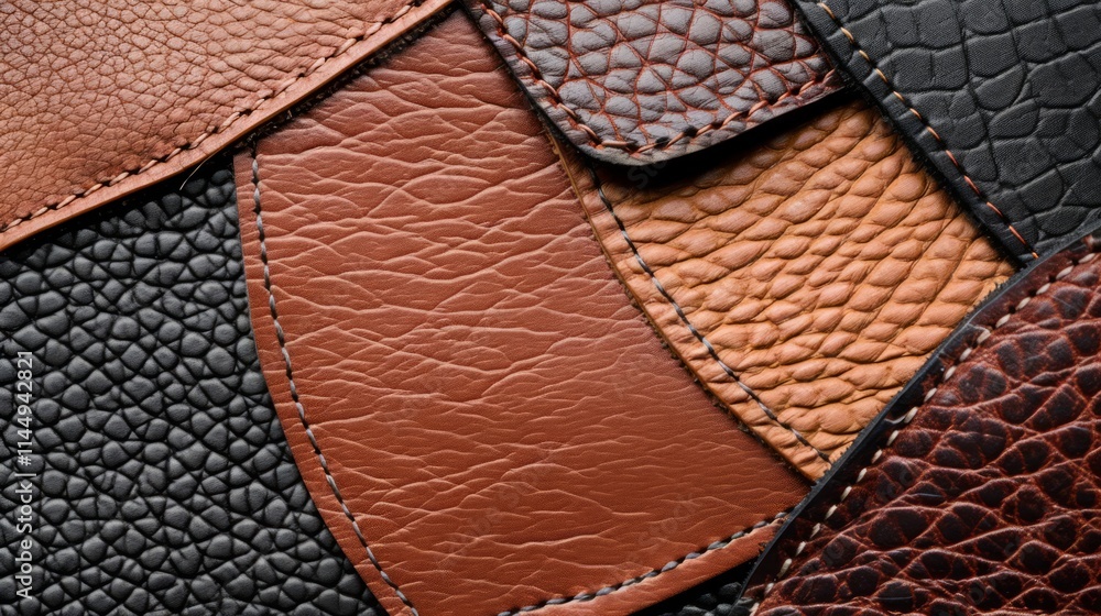 Matte and glossy leather textures side by side, offering contrast for a ...