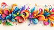 © Puttipong - Colorful Abstract Swirl Design with Floral Elements and Curves