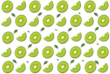 Wall Mural - Seamless  slice  kiwi fruit pattern background for print item