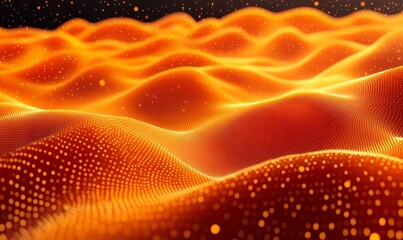Wall Mural - Orange abstract geometric pattern with grainy gradient effect, noise texture poster banner header design, Generative AI