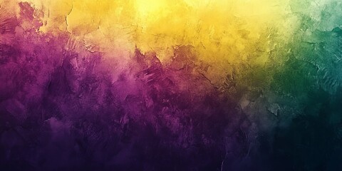 Wall Mural - Abstract purple green yellow grainy gradient background dark retro poster header banner backdrop design, Generative AI