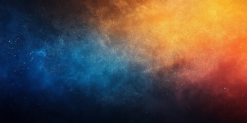 Wall Mural - Grainy background abstract dark orange yellow blue color gradient black noise texture banner poster header backdrop design, Generative AI