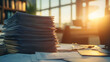 © mahamad - A stack of documents placed neatly on a business desk.