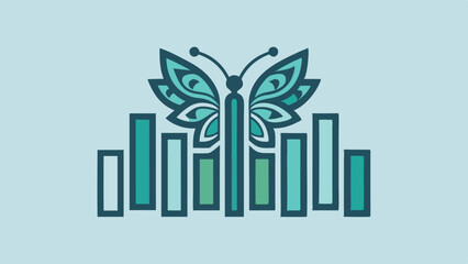 Poster - Stylized vector design featuring urban skyline with decorative leaves, showcasing a blend of modern architecture and nature