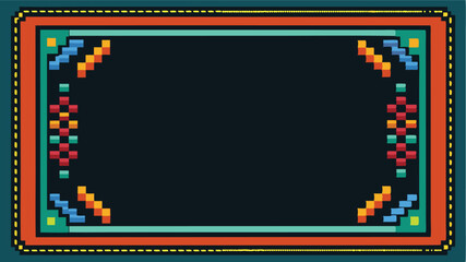 Leinwandbilder - Colorful retro vector game console frame designed for displaying digital artwork or video game graphics in an engaging manner