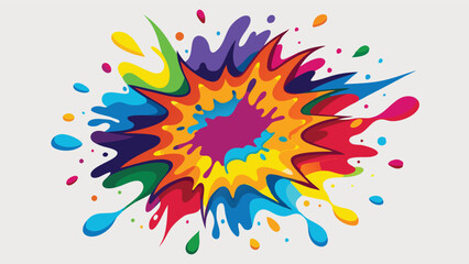 Poster - Colorful splash of paint in vibrant hues depicting creativity and expression in a lively artistic setting