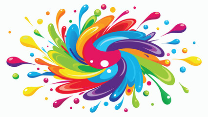 Poster - Colorful splash of paint in vibrant hues depicting creativity and expression in a lively artistic setting