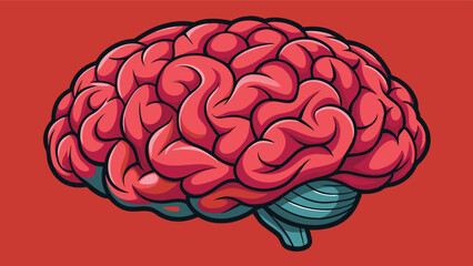 Poster - Colorful brain illustration with intricate details showcasing human anatomy and design elements in a creative and educational manner