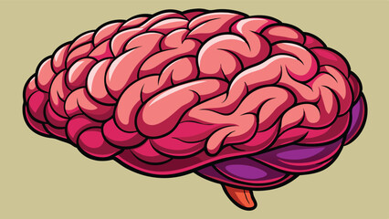 Poster - Colorful brain illustration with intricate details showcasing human anatomy and design elements in a creative and educational manner