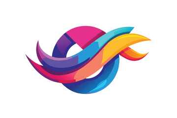 Leinwandbilder - Colorful abstract vector design featuring dynamic waves and circular elements, suitable for modern branding and graphic design projects