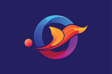 Leinwandbilder - Colorful abstract vector design featuring dynamic waves and circular elements, suitable for modern branding and graphic design projects