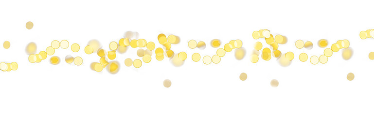 golden fairy light garland. glowing and blurred defocused bokeh effect, creating a festive horizonta