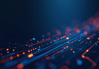 dark blue background glowing orange lines gives futuristic technological feel project