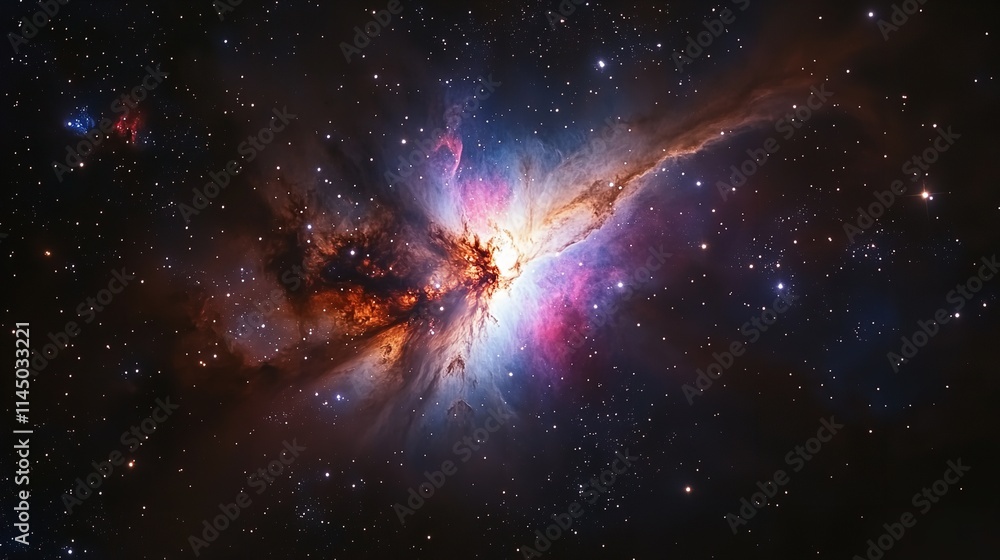 Cloud nebula of a colorful cosmic galaxy. Starry night sky. Astronomy ...