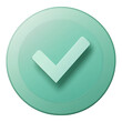 © Suesong - Soft green rounded checkmark icon, ideal for user interfaces, digital applications, or visual communication, featuring a transparent background